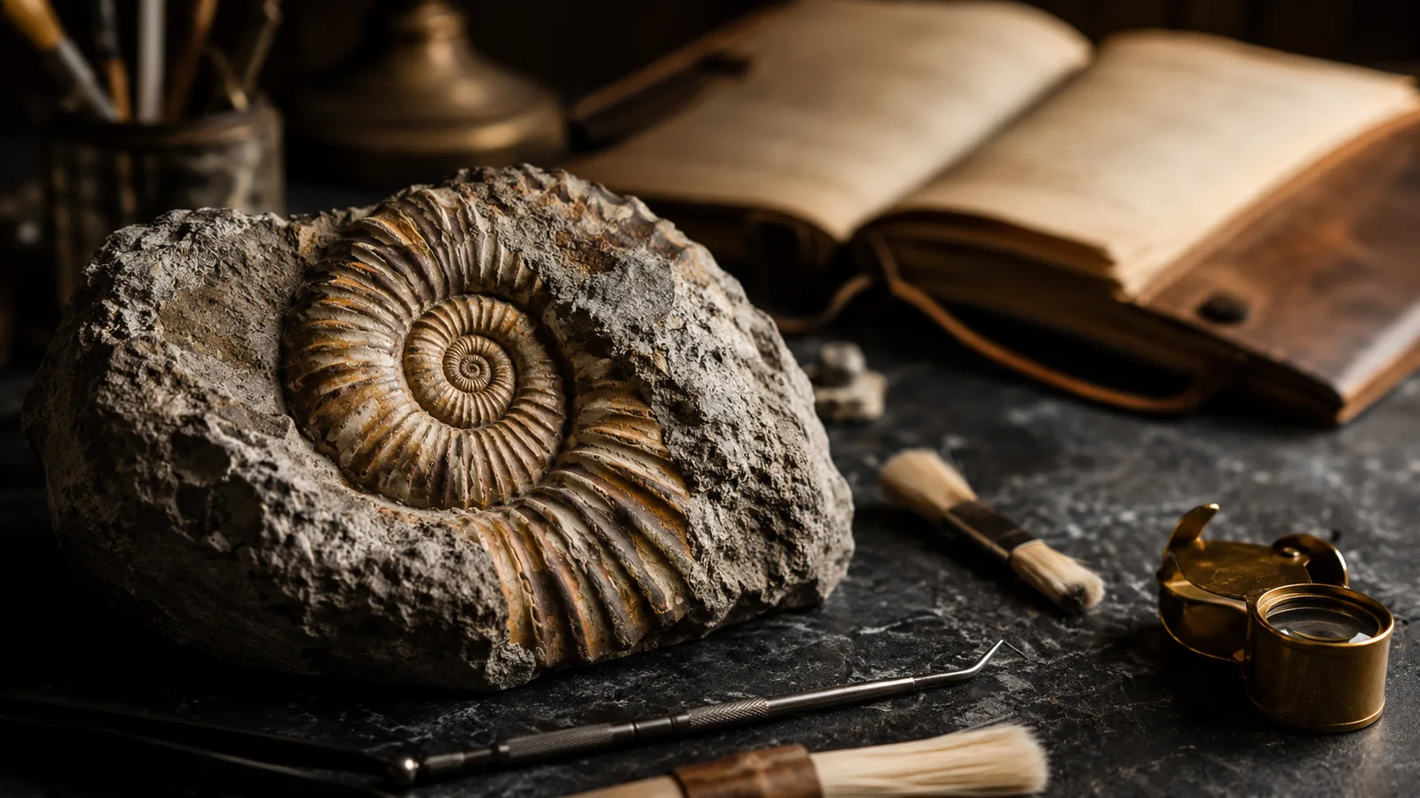Fossil collector field guide illustration